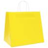 Yellow Paper Bags with Handles - 50 pcs | Durable & Recyclable