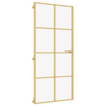 Interior Door Slim Golden 93x201.5 cm - Tempered Glass & Aluminium