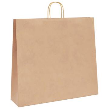 250 Pcs Brown Paper Bags with Handles - Sustainable & Durable