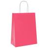 Eco-Friendly Pink Paper Bags with Handles - 50 pcs | HiPo Market