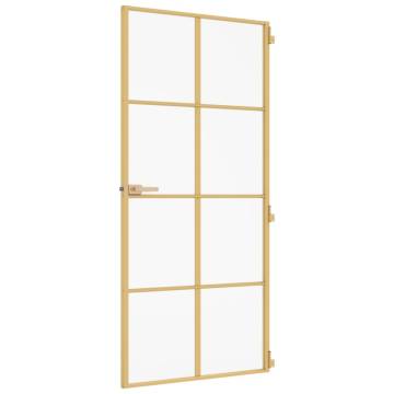 Interior Door Slim Golden 93x201.5 cm - Tempered Glass & Aluminium