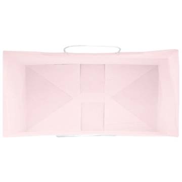 Eco-Friendly Pink Paper Bags with Handles - 50 pcs | HiPo Market