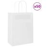  Paper Bags 50 pcs with Handles White 21x11x28 cm Colour white Size 22 x 11 x 28 cm Quantity in Package 50 