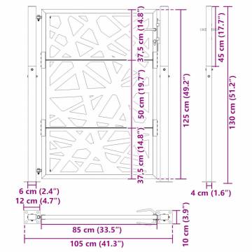 Garden Gate 105x130 cm - Weathering Steel Light Design