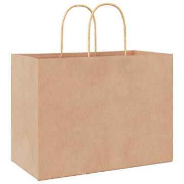 250 Pcs Brown Paper Bags with Handles - Eco-Friendly Solution