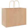 250 Pcs Brown Paper Bags with Handles - Eco-Friendly Solution