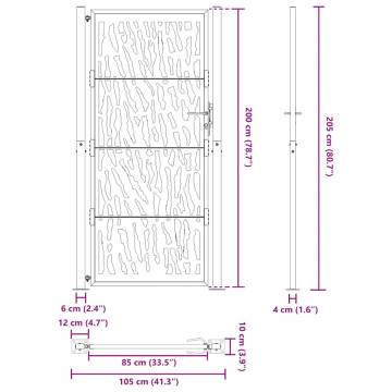 Garden Gate 105x205 cm - Elegant Weathering Steel Design