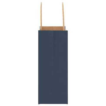 Blue Paper Bags with Handles - 250 pcs | Sustainable & Durable