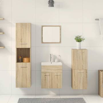 5 Piece Bathroom Furniture Set - Sonoma Oak Engineered Wood