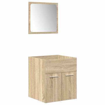 5 Piece Bathroom Furniture Set - Sonoma Oak Engineered Wood