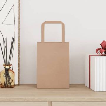 250 Brown Paper Bags with Handles - Eco-Friendly & Durable