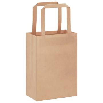 250 Brown Paper Bags with Handles - Eco-Friendly & Durable