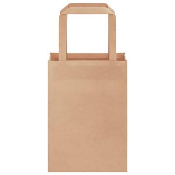 250 Brown Paper Bags with Handles - Eco-Friendly & Durable