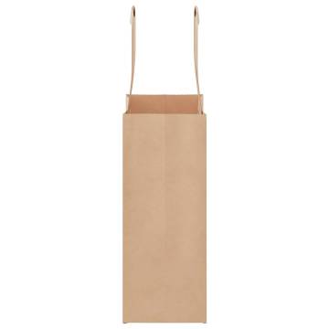 250 Brown Paper Bags with Handles - Eco-Friendly & Durable