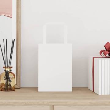 50 White Paper Bags with Handles - Eco-Friendly | HipoMarket