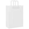 250 White Paper Bags with Handles - Eco-Friendly & Durable