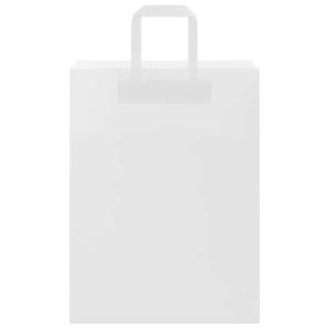 250 White Paper Bags with Handles - Eco-Friendly & Durable