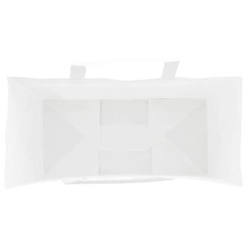 250 White Paper Bags with Handles - Eco-Friendly & Durable