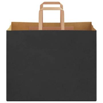 Eco-Friendly Black Paper Bags with Handles - 50 Pcs | HipoMarket