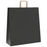 Durable Black Paper Bags with Handles - 250 pcs | Hipomarket