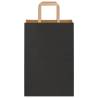 Black Paper Bags with Handles - 250 pcs | Hipomarket UK