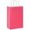 250 Pink Paper Bags with Handles - Eco-Friendly Packaging