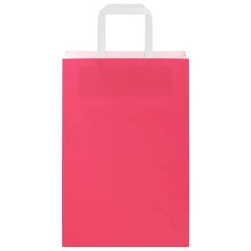 250 Pink Paper Bags with Handles - Eco-Friendly Packaging