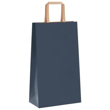 Blue Paper Bags with Handles - 50 pcs | Eco-Friendly Packaging