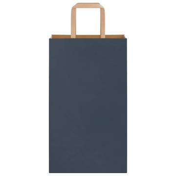 Blue Paper Bags with Handles - 50 pcs | Eco-Friendly Packaging