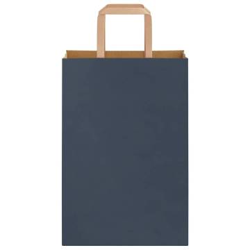 Blue Paper Bags with Handles - 250 pcs, Durable & Eco-Friendly