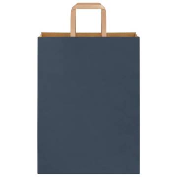 Blue Paper Bags with Handles - 250 pcs | Eco-Friendly Packaging