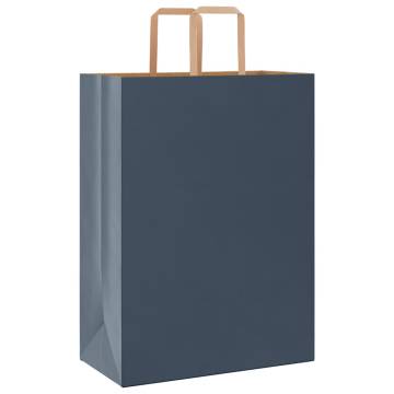 Blue Paper Bags with Handles – 250pcs (32x17x44 cm)