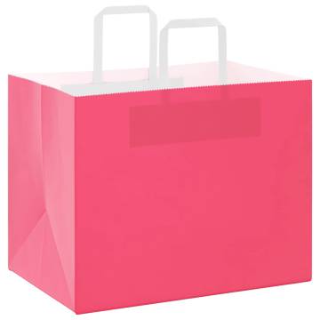 Pink Paper Bags with Handles - 50 pcs | Eco-Friendly Packaging