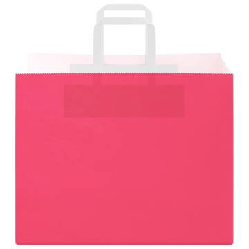 Pink Paper Bags with Handles - 50 pcs | Eco-Friendly Packaging