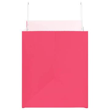 Pink Paper Bags with Handles - 50 pcs | Eco-Friendly Packaging