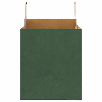 Eco-Friendly Green Paper Bags with Handles - 50 pcs | HipoMarket