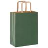 250 Pcs Green Paper Bags with Handles | Sustainable Packaging