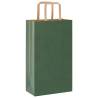 Eco-Friendly Green Paper Bags 250 pcs with Handles - 21x11x36 cm