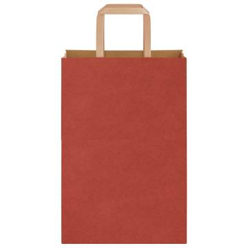 Red Paper Bags with Handles - 50 Pcs | Eco-Friendly Packaging