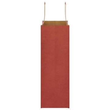 Red Paper Bags with Handles - 50 Pcs | Eco-Friendly Packaging