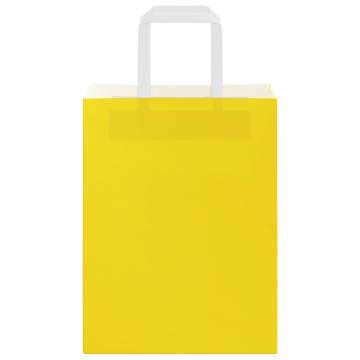 Sustainable Yellow Paper Bags with Handles - 50 pcs | HipoMarket