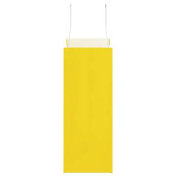 Sustainable Yellow Paper Bags with Handles - 50 pcs | HipoMarket