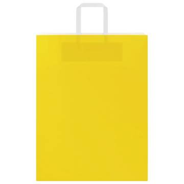 Yellow Paper Bags with Handles - 50 pcs | Eco-Friendly Packing