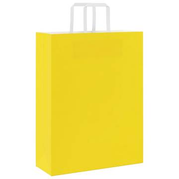 Yellow Paper Bags with Handles - 50 pcs | Eco-Friendly Packing