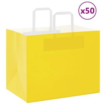 Buy Yellow Paper Bags with Handles - 50 pcs | HipoMarket