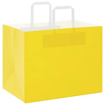 Buy Yellow Paper Bags with Handles - 50 pcs | HipoMarket