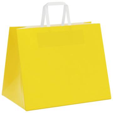 Buy Yellow Paper Bags with Handles - 50 pcs | HipoMarket