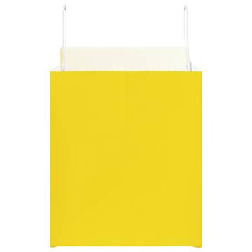 Buy Yellow Paper Bags with Handles - 50 pcs | HipoMarket