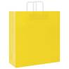 Yellow Paper Bags with Handles - 250 pcs | Durable & Eco-Friendly