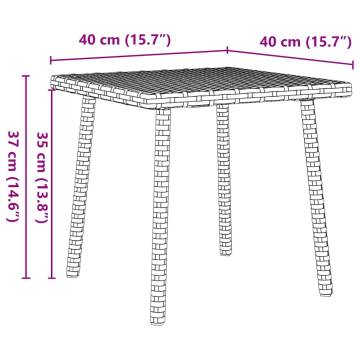 Garden Coffee Table Rectangular Beige - 40x40x37 cm